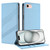 iPhone 7 / 8 / SE 2020 / SE 2022 Embossed Multi-functional Wallet Retro Leather Phone Case - Light Blue