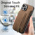 iPhone 7 / 8 / SE 2020 / SE 2022 Retro Leather Zipper Wallet Back Phone Case - Brown