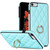 iPhone 7 / 8 / SE 2020 / SE 2022 Rhombic PU Leather Phone Case with Ring Holder - Blue