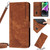 iPhone 7 / 8 / SE 2020 / SE 2022 Skin Feel Stripe Pattern Leather Phone Case with Lanyard - Brown