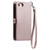 iPhone 7 / 8 / SE 2020 / SE 2022 Wallet Multi-card Slot Leather Phone Case with Lanyard - Rose Gold