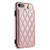 iPhone 7 / 8 / SE 2020 / SE 2022 Rhombic Dual Buckle Card Slots Phone Case with Lanyard - Rose Gold