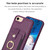 iPhone 7 / 8 / SE 2020 / SE 2022 BF27 Metal Ring Card Bag Holder Phone Case - Dark Purple