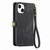 iPhone 7 / 8 / SE 2020 / SE 2022 Geometric Zipper Wallet Side Buckle Leather Phone Case - Black