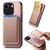 iPhone 7 / 8 / SE 2020 / SE 2022 Retro Magsafe Card Bag PU Back Cover Phone Case - Pink