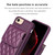 iPhone 7 / 8 / SE 2020 / SE 2022 Vertical Wallet Rhombic Leather Phone Case - Dark Purple