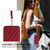 iPhone 7 / 8 / SE 2020 / SE 2022 Rhombic Texture Card Bag Phone Case with Short Lanyard - Wine Red