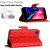 iPhone 7 / 8 / SE 2020 / SE 2022 Rhombic Texture Flip Leather Phone Case with Lanyard - Red