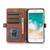 iPhone 7 / 8 / SE 2020 / SE 2022 Zipper Card Slot Buckle Wallet Leather Phone Case - Brown