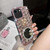 iPhone 7 / 8 / SE 2020 / SE 2022 Diamond Mirror Rabbit Handmade PC Phone Case - Pink Round Mirror