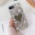 iPhone 7 / 8 / SE 2020 / SE 2022 Mirror Handmade Bling Rhinestone PC Phone Case - Silver Gray Love
