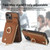 iPhone 7 / 8 / SE 2020 / SE 2022 Cross Leather Ring Vertical Zipper Wallet Back Phone Case - Brown