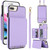 iPhone 7 / 8 / SE 2020 / SE 2022 Crossbody Dual-buckle Wallet RFID Back Leather Phone Case - Light Purple