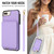 iPhone 7 / 8 / SE 2020 / SE 2022 Crossbody Dual-buckle Wallet RFID Back Leather Phone Case - Light Purple