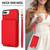 iPhone 7 / 8 / SE 2020 / SE 2022 Crossbody Dual-buckle Wallet RFID Back Leather Phone Case - Red