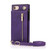iPhone 7 / 8 / SE 2020 / SE 2022 Cross-body Zipper Square TPU+PU Back Cover Case with Holder & Card Slots & Wallet & Strap - Purple