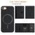 iPhone 7 / 8 / SE 2020 / SE 2022 Solid Color Horizontal Magnetic Card Bag RFID MagSafe Phone Case - Black