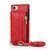 iPhone 7 / 8 / SE 2020 / SE 2022 Square Zipper Wallet Bag TPU+PU Back Cover Case with Holder & Card Slots & Wallet & Cross-body Strap - Red