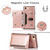 iPhone 7 / 8 / SE 2020 / SE 2022 Square Zipper Wallet Bag TPU+PU Back Cover Case with Holder & Card Slots & Wallet & Cross-body Strap - Rose Glod iPhone 7 / 8 / SE 2020 / SE 2022 Square Zipper Wallet Bag TPU+PU Back Cover Case with Holder & Card Slots & Wallet & Cross-body Strap - Rose Glod