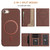 iPhone 7 / 8 / SE 2020 / SE 2022 Zipper Horizontal Magnetic Card Bag RFID MagSafe Phone Case - Brown iPhone 7 / 8 / SE 2020 / SE 2022 Zipper Horizontal Magnetic Card Bag RFID MagSafe Phone Case - Brown