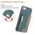 iPhone 7 / 8 / SE 2020 / SE 2022 Zipper Horizontal Magnetic Card Bag RFID MagSafe Phone Case - Green