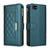 iPhone 7 / 8 / SE 2020 / SE 2022 Crossbody Zipper Wallet Rhombus Leather Phone Case - Green