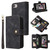iPhone 7 / 8 / SE 2020 / SE 2022 Multifunctional Card Slot Zipper Wallet Leather Phone Case - Black