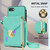 iPhone 7 / 8 / SE 2020 / SE 2022 Zipper Hardware Card Wallet Phone Case - Mint Green