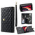 iPhone 7 / 8 / SE 2020 / SE 2022 Zipper Multi-Card Wallet Rhombic Leather Phone Case - Black