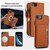 iPhone 7 / 8 / SE 2020 / SE 2022 Multifunctional Wallet Detachable Leather Phone Case with Lanyard - Brown