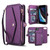 iPhone 7 / 8 / SE 2020 / SE 2022 Multifunctional Wallet Detachable Leather Phone Case with Lanyard - Dark Purple
