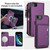 iPhone 7 / 8 / SE 2020 / SE 2022 Multifunctional Wallet Detachable Leather Phone Case with Lanyard - Dark Purple