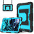 Samsung Galaxy Tab S10 FE / S9 Big Holder Silicone Hydric PC Tablet Case with Shoulder Strap - Black Blue