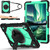 Samsung Galaxy Tab S10 FE / S9 Contrast Color Robot Silicone Hybrid PC Tablet Case - Black Mint Green