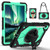 Samsung Galaxy Tab S10 FE / S9 Contrast Color Robot Silicone Hybrid PC Tablet Case - Black Mint Green