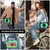 Samsung Galaxy Tab S10 FE / S9 Contrast Color Robot Silicone Hybrid PC Tablet Case - Black Mint Green