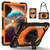 Samsung Galaxy Tab S10 FE / S9 Contrast Color Robot Silicone Hybrid PC Tablet Case - Black Orange