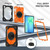 Samsung Galaxy Tab S10 FE / S9 Contrast Color Robot Silicone Hybrid PC Tablet Case - Black Orange