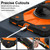 Samsung Galaxy Tab S10 FE / S9 Contrast Color Robot Silicone Hybrid PC Tablet Case - Black Orange