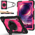 Samsung Galaxy Tab S10 FE / S9 Contrast Color Robot Silicone Hybrid PC Tablet Case - Black Rose Red