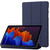 Samsung Galaxy Tab S10 FE / S9 FE / S9 3-Fold Holder Silicone Leather Tablet Case - Dark Blue