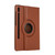 Samsung Galaxy Tab S10 FE / S9 FE / S9 Litchi Texture 360 Degrees Rotation Holder Leather Tablet Case - Brown