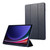 Samsung Galaxy Tab S10 FE / S9 FE 3-Fold Pure Color TPU Leather Tablet Case with Pen Slot - Dark Blue