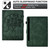 Samsung Galaxy Tab S10 FE+ Cats Embossed Leather Smart Tablet Case - Green