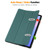 Samsung Galaxy Tab S10 FE+ Custer 3-folding Holder TPU Smart Leather Tablet Case - Dark Green