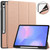 Samsung Galaxy Tab S10 FE+ Custer 3-folding Holder TPU Smart Leather Tablet Case - Rose Gold