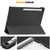 Samsung Galaxy Tab S10 FE+ Custer Pure Color 3-Fold Holder Smart Leather Tablet Case - Black
