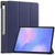 Samsung Galaxy Tab S10 FE+ Custer Pure Color 3-Fold Holder Smart Leather Tablet Case - Dark Blue