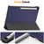 Samsung Galaxy Tab S10 FE+ Custer Pure Color 3-Fold Holder Smart Leather Tablet Case - Dark Blue