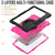 Samsung Galaxy Tab S10 FE+ D Type Silicone Hybrid PC Tablet Case with Handle Holder - Rose Red PC